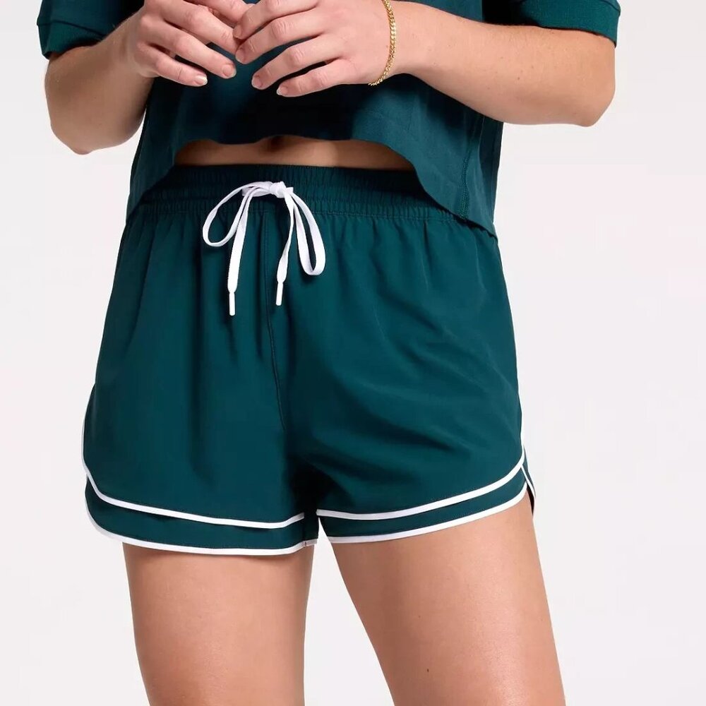 CALIA Women's Drawstring Step Up Short Sea Green Size XS 3" Inseam Active